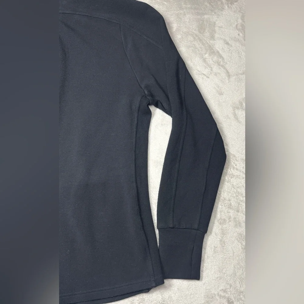 Varley Women’s Black Full Zip Mock Neck Ribbed Sides Athletic Jacket Size Large